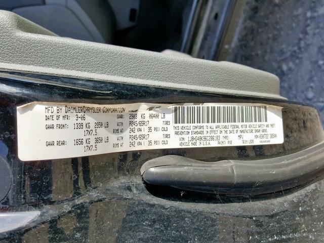 1J8HG48K96C286183 - 2006 JEEP COMMANDER 黑色 照片 10