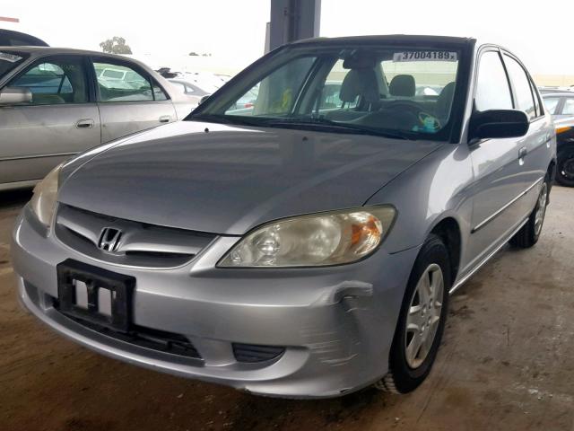 2HGES16385H561896 - 2005 HONDA CIVIC DX V SILVER photo 2