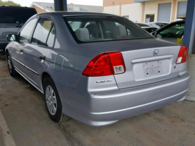 2HGES16385H561896 - 2005 HONDA CIVIC DX V SILVER photo 3