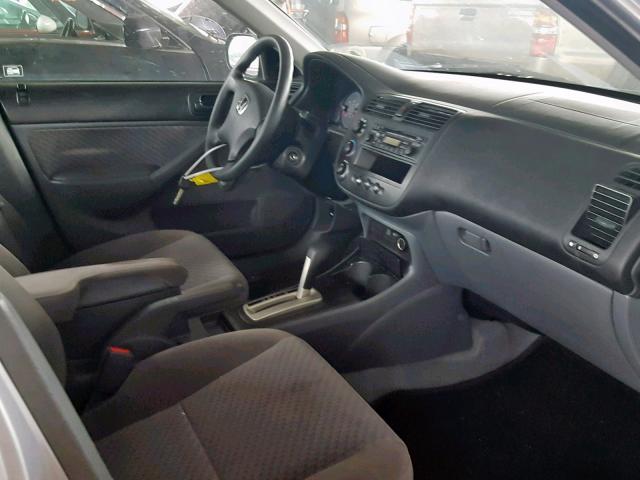 2HGES16385H561896 - 2005 HONDA CIVIC DX V SILVER photo 5