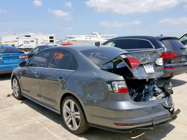 3VW4T7AJ1HM301830 - 2017 VOLKSWAGEN JETTA GLI GRAY photo 3