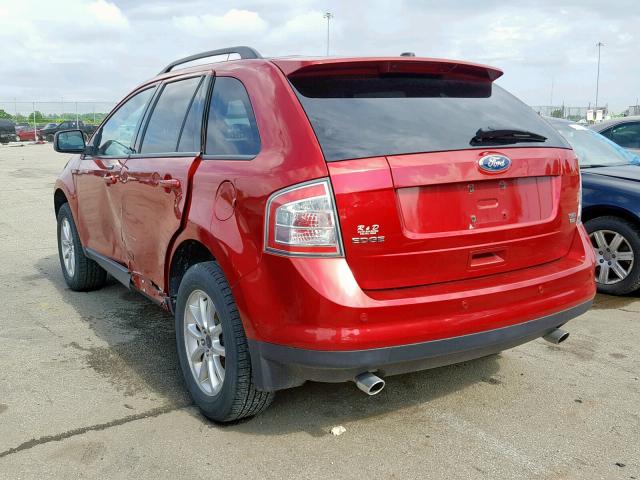 2FMDK4JC7ABB17419 - 2010 FORD EDGE SEL RED photo 3