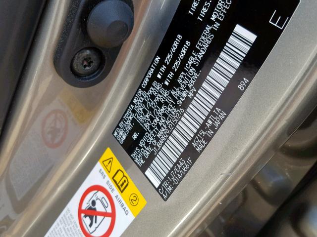 JTJBARBZ9J2150276 - 2018 LEXUS NX 300 BAS 金色 照片 10