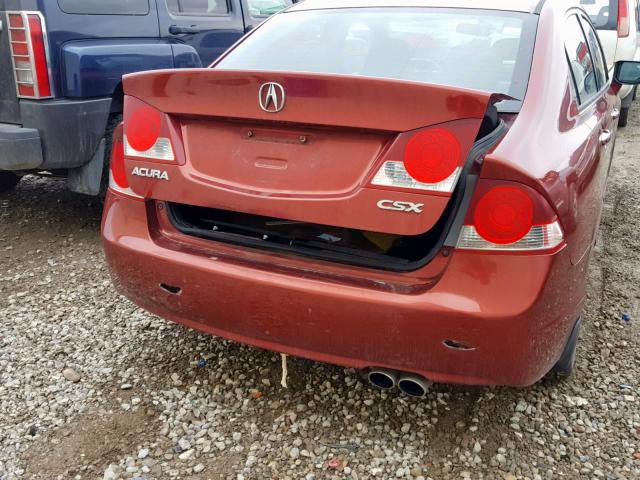 2HHFD56756H201734 - 2006 ACURA CSX PREMIU RED photo 9