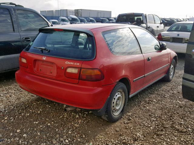 2HGEH2443SH003661 - 1995 HONDA CIVIC CX RED photo 4