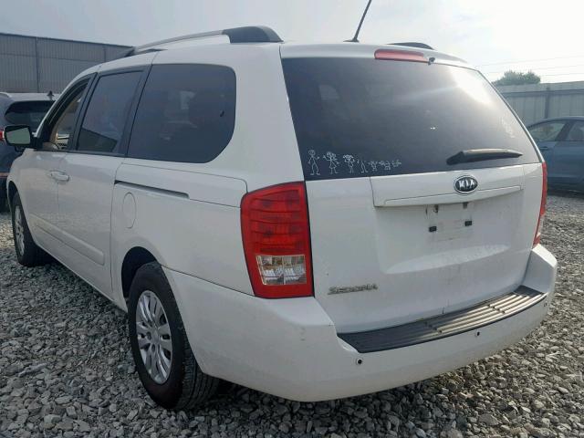 KNDMG4C74C6427826 - 2012 KIA SEDONA LX WHITE photo 3