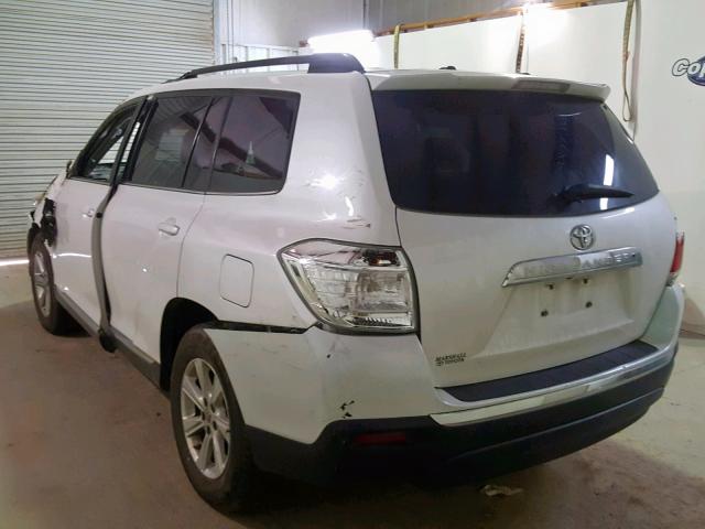 5TDZK3EHXCS060225 - 2012 TOYOTA HIGHLANDER WHITE photo 3