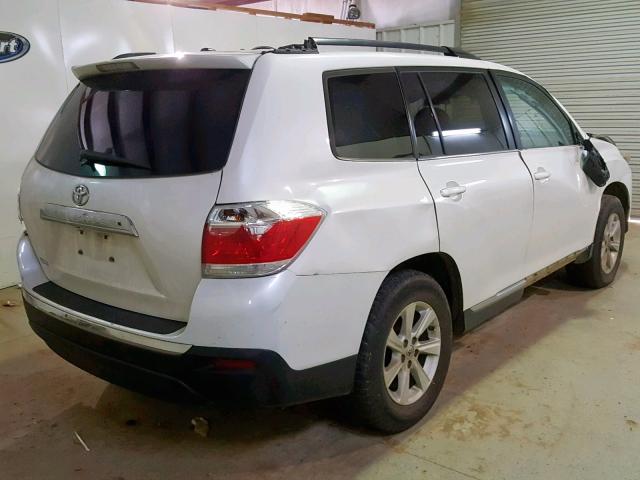 5TDZK3EHXCS060225 - 2012 TOYOTA HIGHLANDER WHITE photo 4