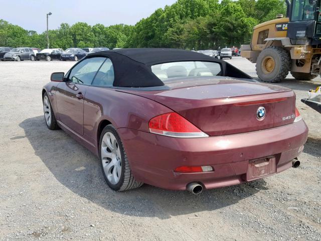 WBAEK73435B324317 - 2005 BMW 645 CI AUT BURGUNDY photo 3