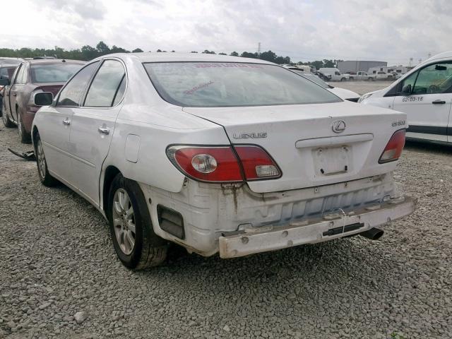 JTHBF30G220031323 - 2002 LEXUS ES 300 WHITE photo 3