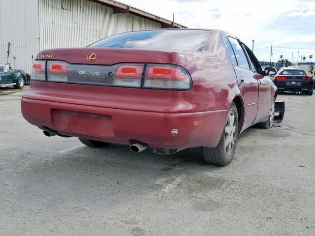 JT8JS47E9P0035006 - 1993 LEXUS GS 300 BURGUNDY photo 4