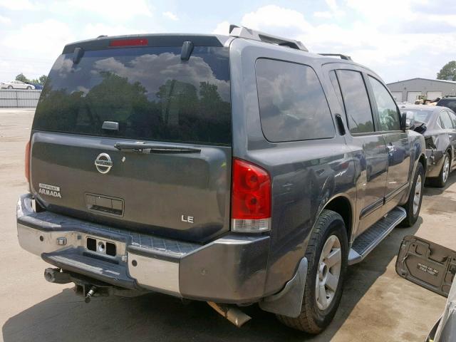 5N1AA08A14N719440 - 2004 NISSAN ARMADA GRAY photo 4