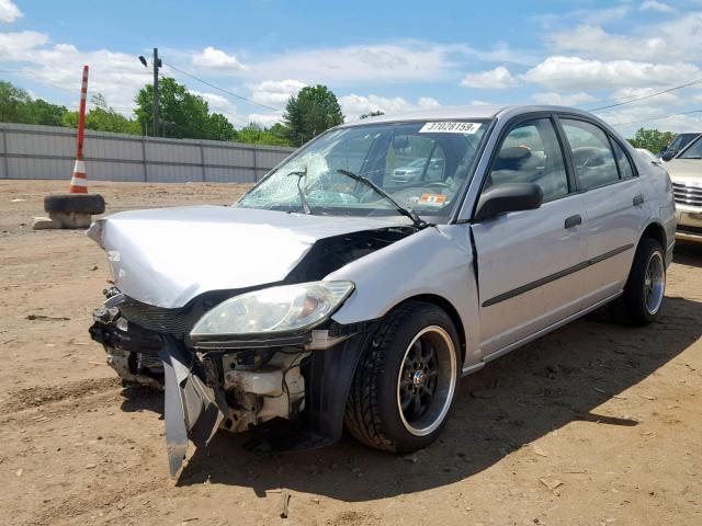 1HGES16354L004462 - 2004 HONDA CIVIC DX V SILVER photo 2