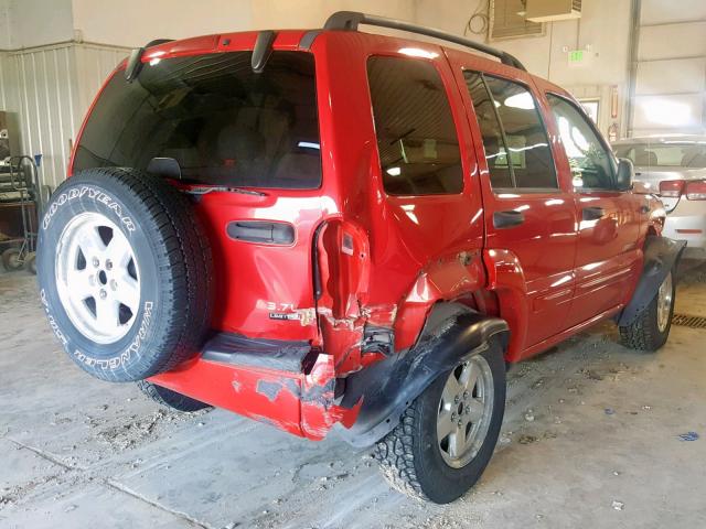 1J4GL58K14W208054 - 2004 JEEP LIBERTY LI RED photo 4