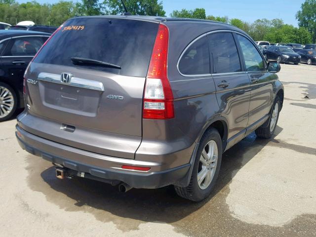 5J6RE4H70AL059240 - 2010 HONDA CR-V EXL GRAY photo 4