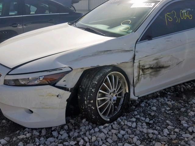 1HGCS12888A010931 - 2008 HONDA ACCORD EXL WHITE photo 9