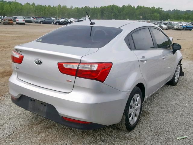 KNADM4A35G6676759 - 2016 KIA RIO LX SILVER photo 4