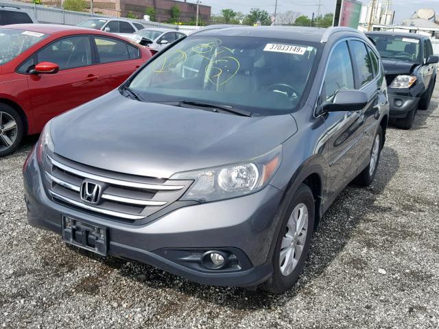 2HKRM4H71EH692056 - 2014 HONDA CR-V EXL GRAY photo 2