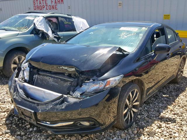 19XFB2F91FE103675 - 2015 HONDA CIVIC EXL BLACK photo 2