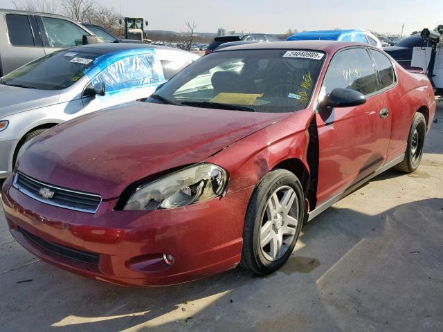 2G1WK151369262761 - 2006 CHEVROLET MONTE CARL BURGUNDY photo 2