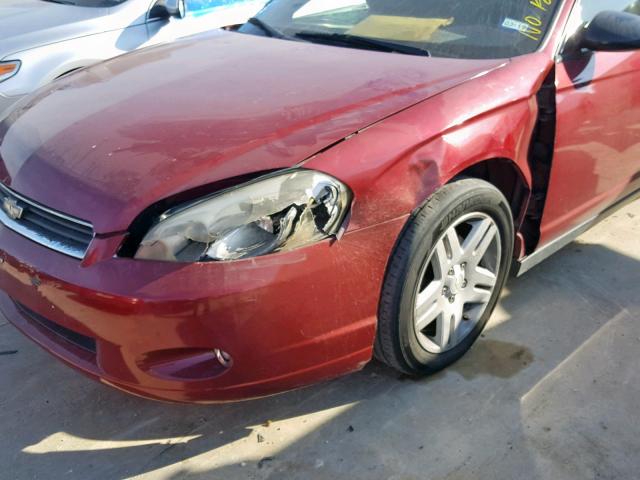 2G1WK151369262761 - 2006 CHEVROLET MONTE CARL BURGUNDY photo 9