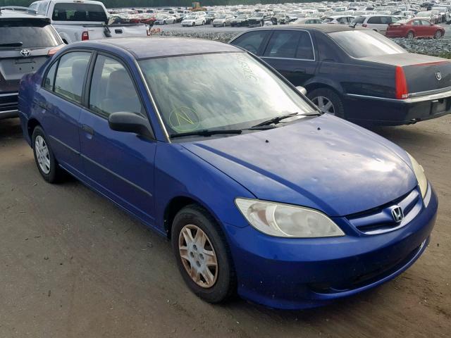 1HGES16485L020133 - 2005 HONDA CIVIC DX BLUE photo 1