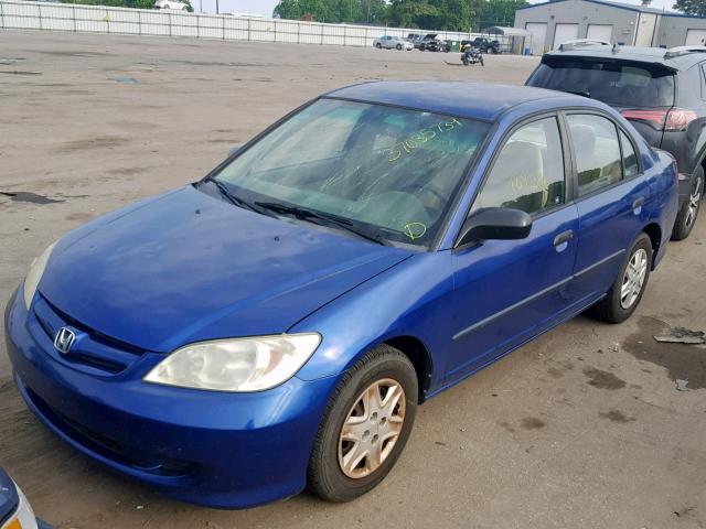 1HGES16485L020133 - 2005 HONDA CIVIC DX BLUE photo 2