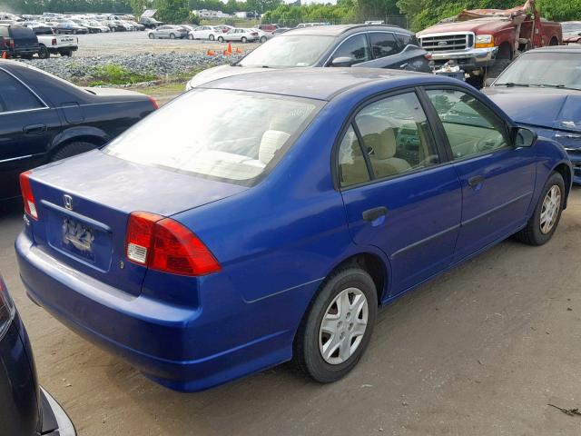 1HGES16485L020133 - 2005 HONDA CIVIC DX BLUE photo 4