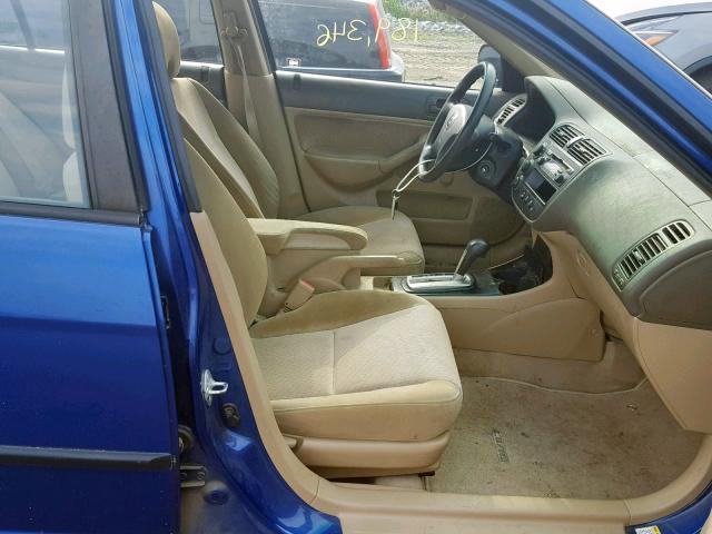 1HGES16485L020133 - 2005 HONDA CIVIC DX BLUE photo 5