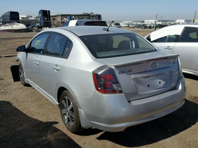 3N1AB6AP2CL618220 - 2012 NISSAN SENTRA 2.0 SILVER photo 3