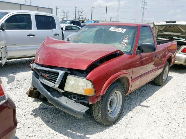 1GTCS145028133526 - 2002 GMC SONOMA RED photo 2