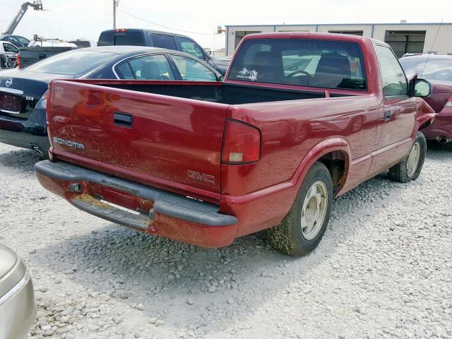 1GTCS145028133526 - 2002 GMC SONOMA RED photo 4