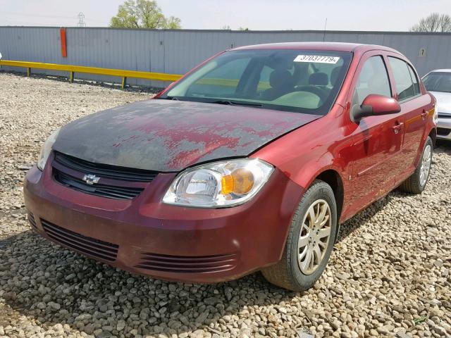 1G1AT58H697194114 - 2009 CHEVROLET COBALT LT RED photo 2