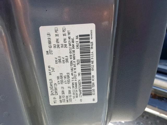 1D7HW48P57S206574 - 2007 DODGE DAKOTA QUA GRAY photo 10