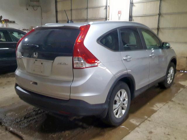 JHLRM4H77CC001530 - 2012 HONDA CR-V EXL SILVER photo 4