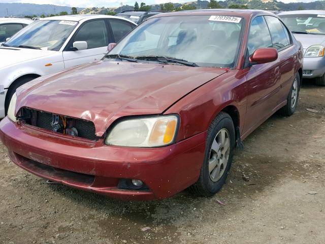 4S3BE625547205509 - 2004 SUBARU LEGACY L S RED photo 2