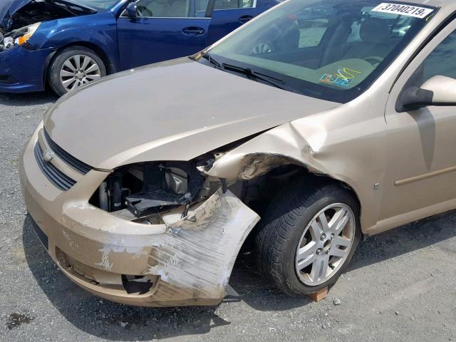 1G1AL55F677385810 - 2007 CHEVROLET COBALT LT GOLD photo 9