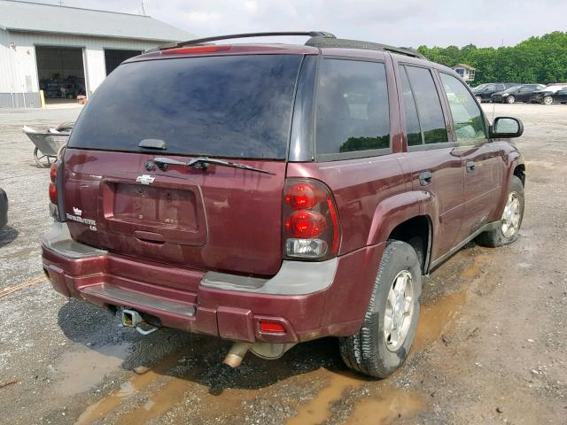 1GNDT13S562153974 - 2006 CHEVROLET TRAILBLAZE MAROON photo 4