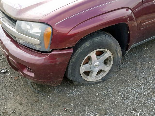 1GNDT13S562153974 - 2006 CHEVROLET TRAILBLAZE MAROON photo 9