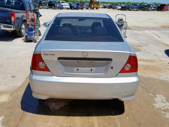 1HGEM22125L069159 - 2005 HONDA CIVIC DX V SILVER photo 10