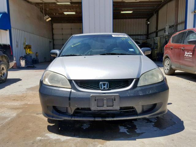 1HGEM22125L069159 - 2005 HONDA CIVIC DX V SILVER photo 9