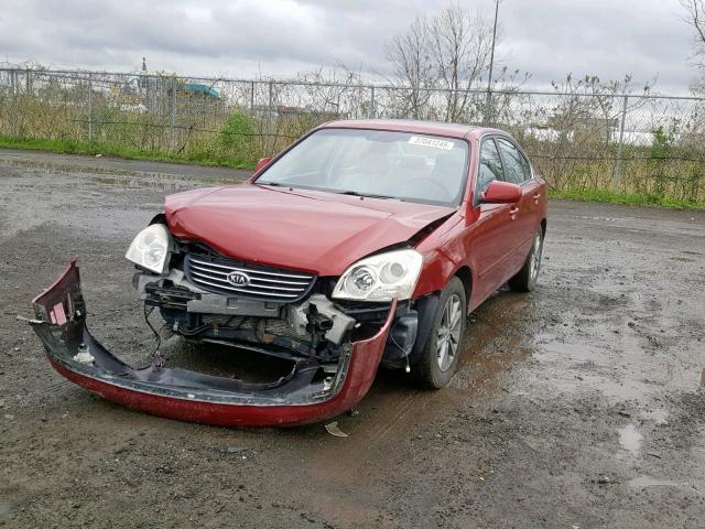 KNAGE123285172958 - 2008 KIA MAGENTIS RED photo 2