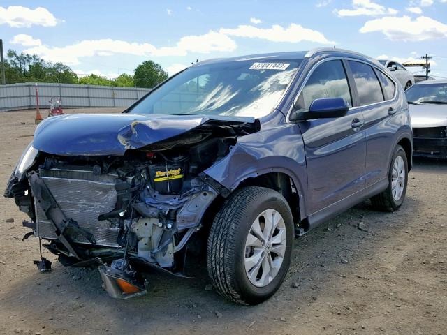 2HKRM4H72DH617140 - 2013 HONDA CR-V EXL BLUE photo 2