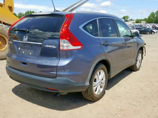 2HKRM4H72DH617140 - 2013 HONDA CR-V EXL BLUE photo 4