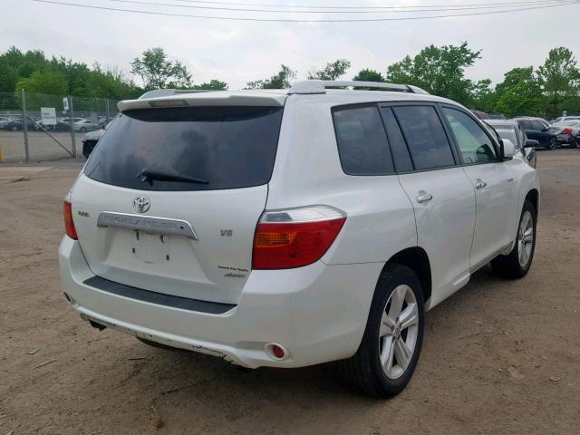 JTEES42A882056745 - 2008 TOYOTA HIGHLANDER WHITE photo 4