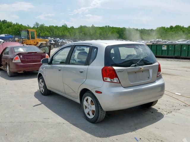 KL1TD66647B726160 - 2007 CHEVROLET AVEO BASE Күміс фото 3