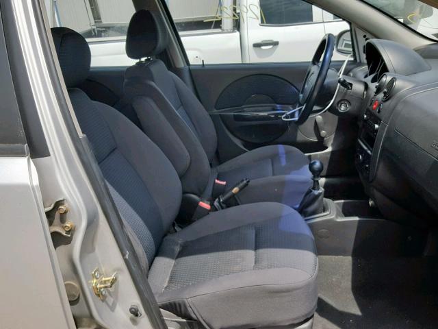 KL1TD66647B726160 - 2007 CHEVROLET AVEO BASE Күміс фото 5