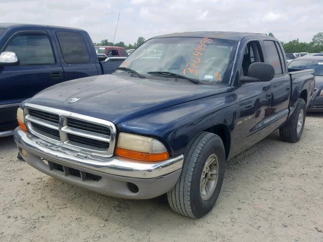 1B7GL2AX9YS700726 - 2000 DODGE DAKOTA QUA BLUE photo 2