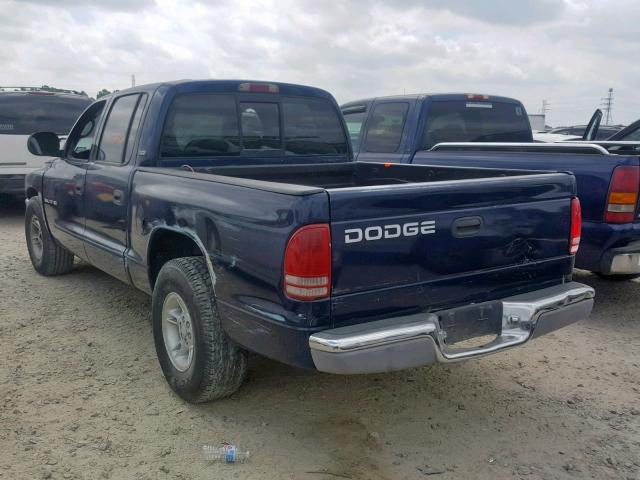 1B7GL2AX9YS700726 - 2000 DODGE DAKOTA QUA BLUE photo 3