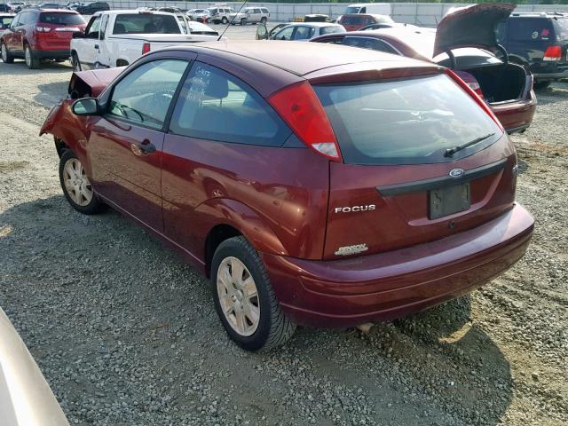 1FAFP31N96W182438 - 2006 FORD FOCUS ZX3 BURGUNDY photo 3